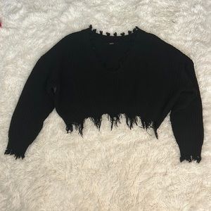 Zaful black cropped sweater
